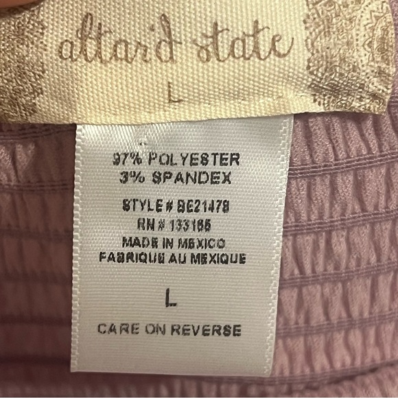 #153 ALTAR'D STATE MAUVE LAVENDER SMOCKED CROP TOP LARGE - Picture 4 of 4